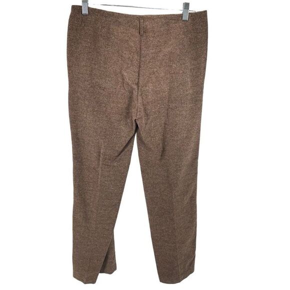 Lilibleu Women's Tweed Flannel Wool Flat Front Flared Pants Brown Size 8 NWT - Picture 13 of 13